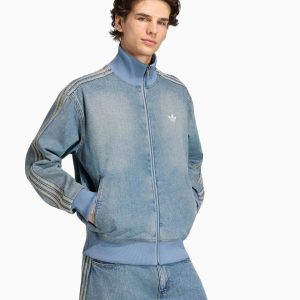 Track Jacket com logótipo Relaxed adidas Originals Firebird Adicolor Denim para homem