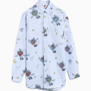 Camisa Relaxed Sky High Farm Workwear Strawbabies Unisex Button Down Shirt Unisexo